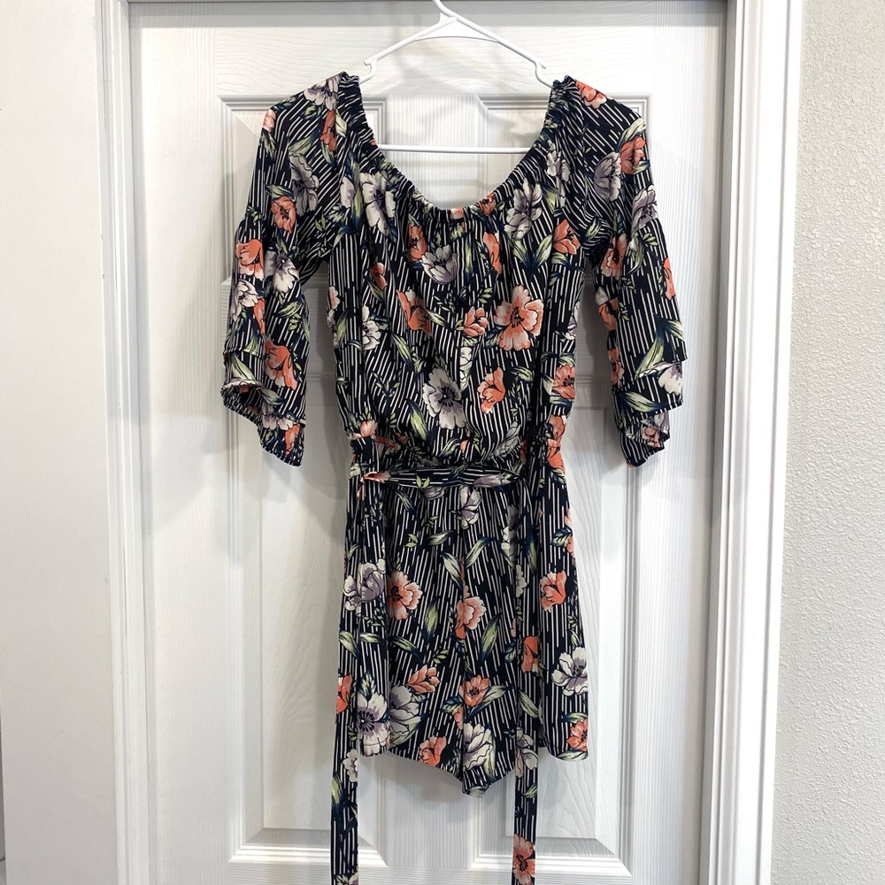 Lily Rose Black Floral Romper